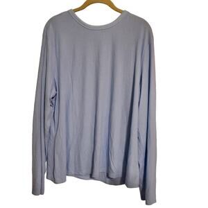 a.n.a a new approach plain pastel blue ribbed soft long sleeve top size 2X NWT